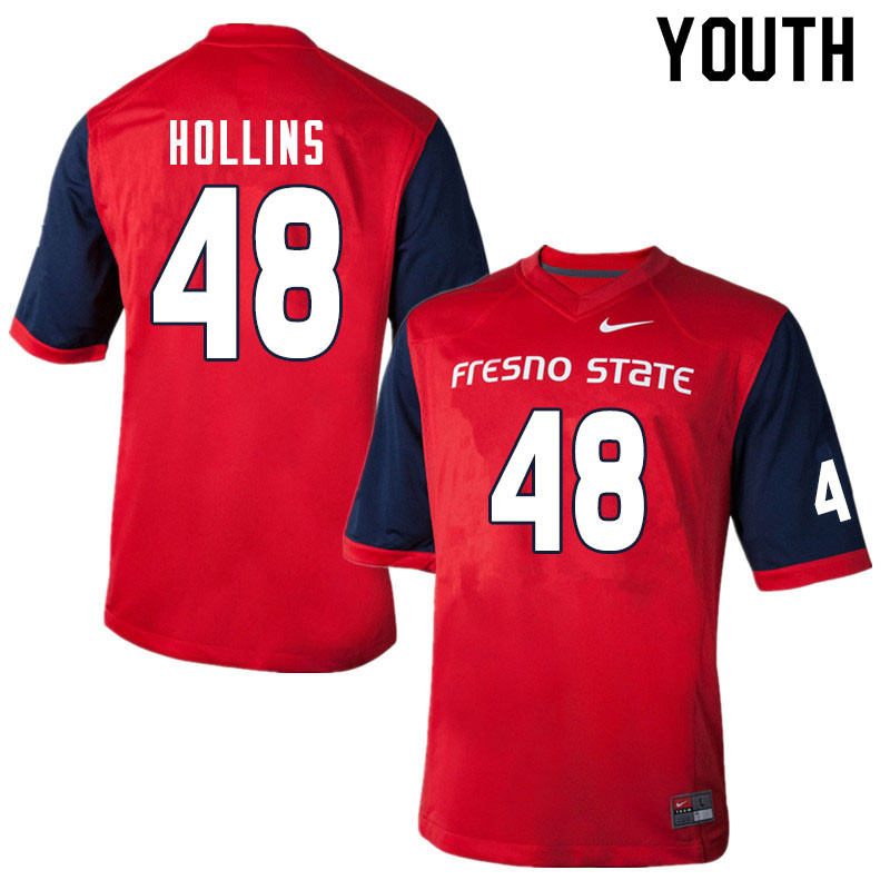 Youth #48 Jacob Hollins Fresno State Bulldogs College Football Jerseys Sale-Red - Click Image to Close